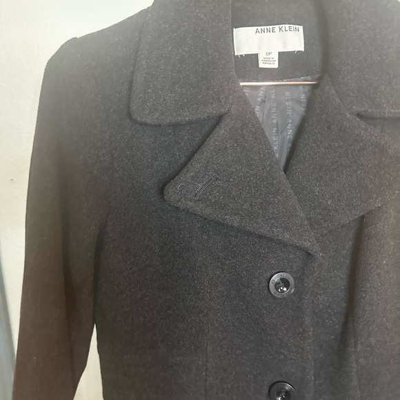 Anne Klein Charcoal Gray Wool & Cashmere Blend Coat - Picture 2 of 10